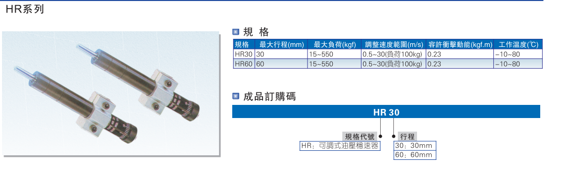 HR系列油压稳速器