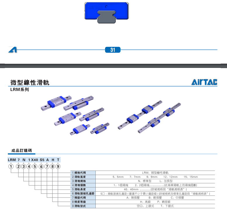 LRM系列微型循环滚珠导轨