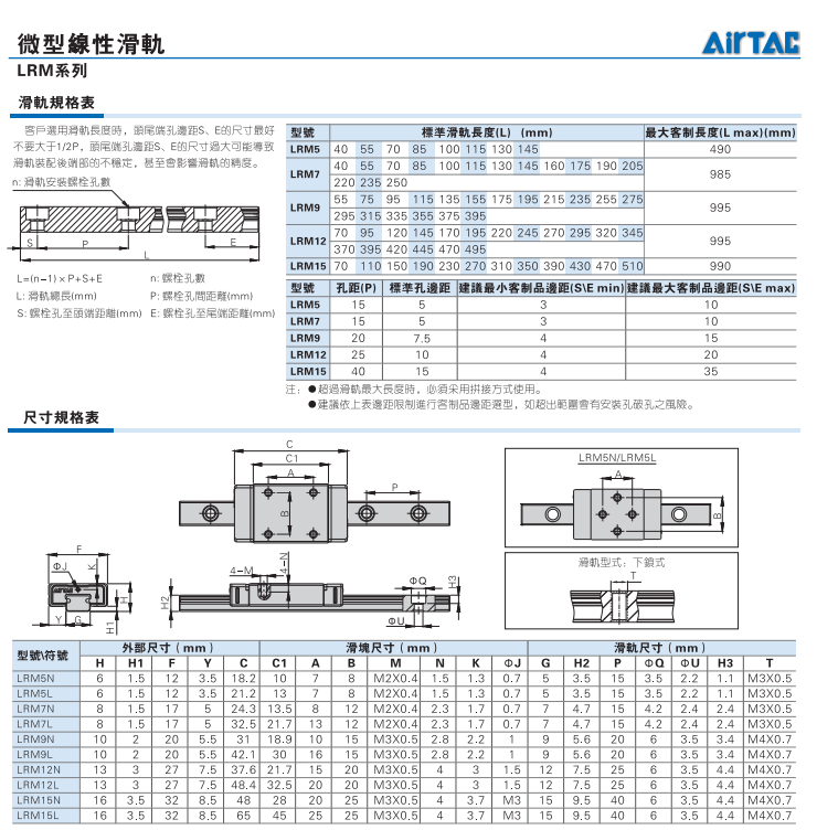 LRM系列微型循环滚珠导轨